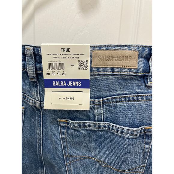 NWT Salsa Jeans Denim Midi Skirt 28 6 Mermaid Western Cowgirl No Slit Light Wash - Picture 7 of 14